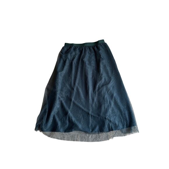 J.Crew Sparkle tulle midi skirt Emerald  NWT Medium - Picture 2 of 6